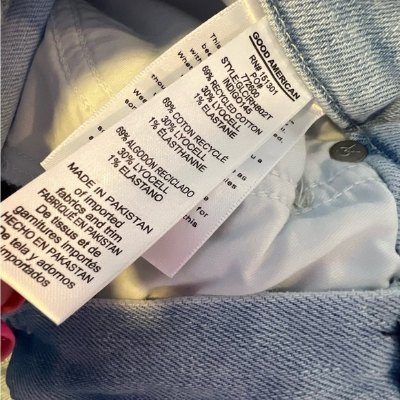 Good American INDIGO145 Women's Good Legs Raw Hem Cigarette Jeans - Picture 16 of 16